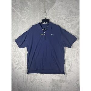 Orvis Polo Shirt Mens XL Blue Limited Edition Fish Logo Golf Pique Casual